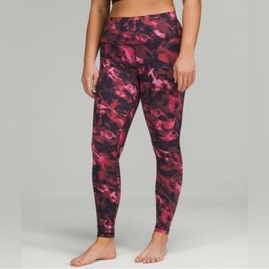 Lululemon Intensity Pink Blossom Align HR leggings 25”, Size 6